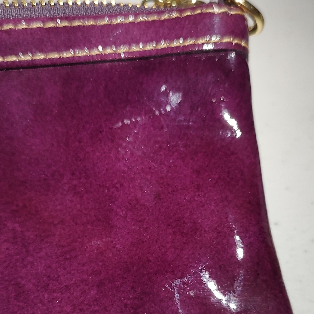 Dooney & Bourke Deep Purple Patent Leather Wristlet Mini Purse - Picture 11 of 16